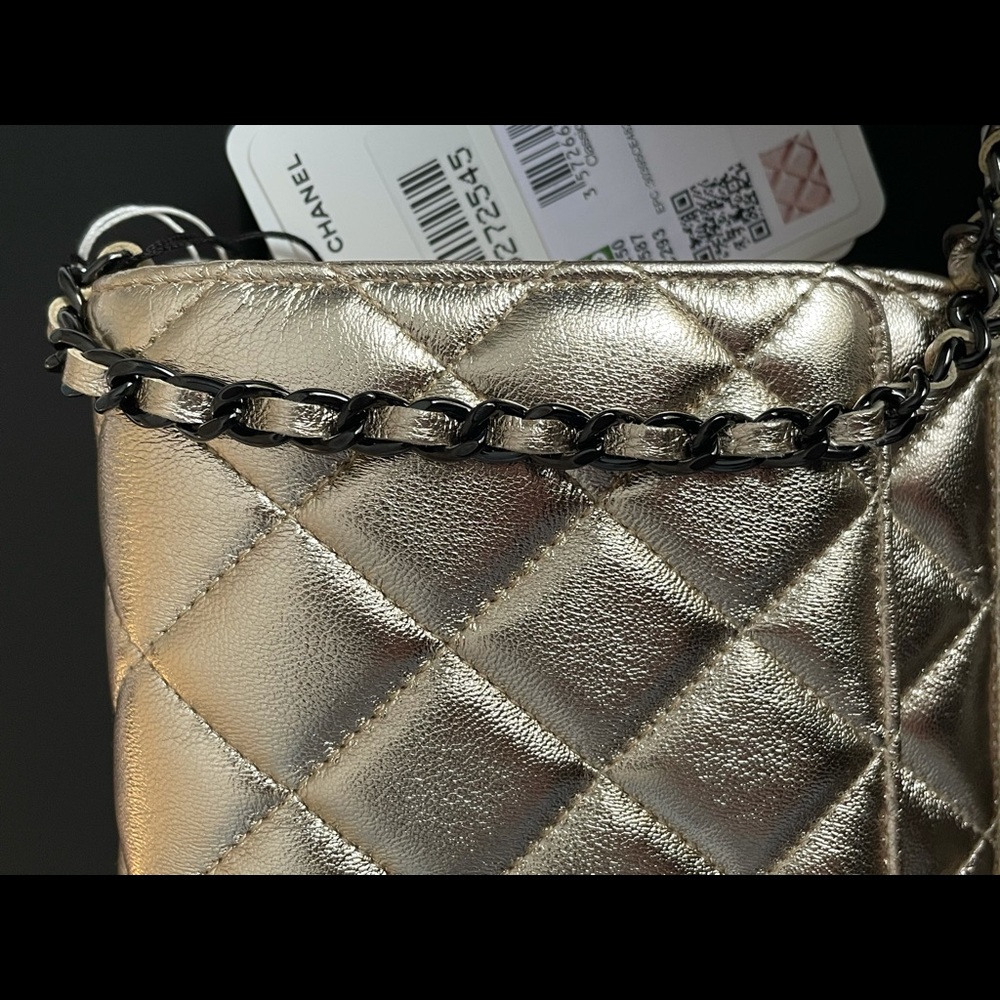 ‼️SOLD‼️NEW Chanel Gold WOC Wallet Clutch Black - Picture 5 of 11